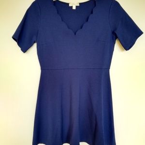 Navy Nine Britton Dress with Scalloped Neckline